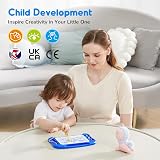 SGILE Magnetic Drawing Board for Toddlers 1 2 3 Years Blue with Stamps view 2