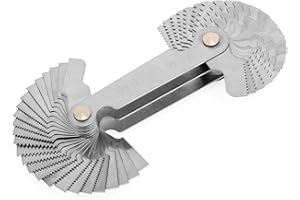 OriGlam Stainless Steel Metric Screw Thread Pitch Gauge Tool Set - 55-Degree & 60-Degree Grip Whitworth Measuring Tool