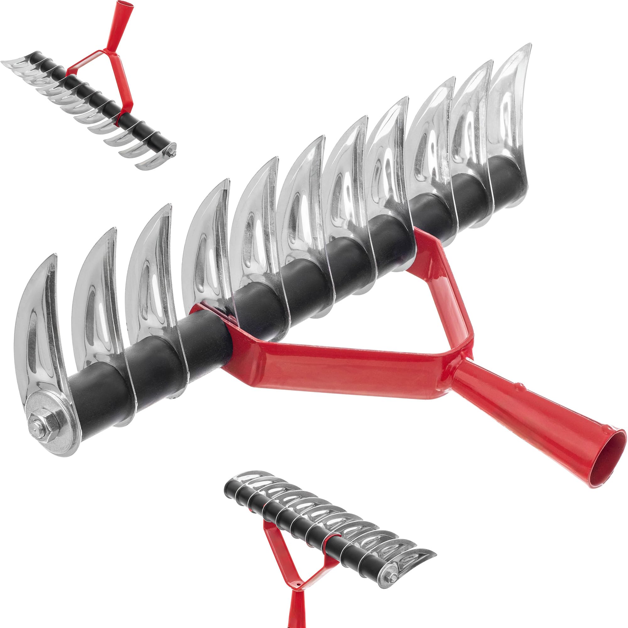 KADAX Manual Lawn Aerator for Garden, Metal Scarifier with Long One-Sided Spikes for Gardening, Yard Maintenance and Healthier Grass