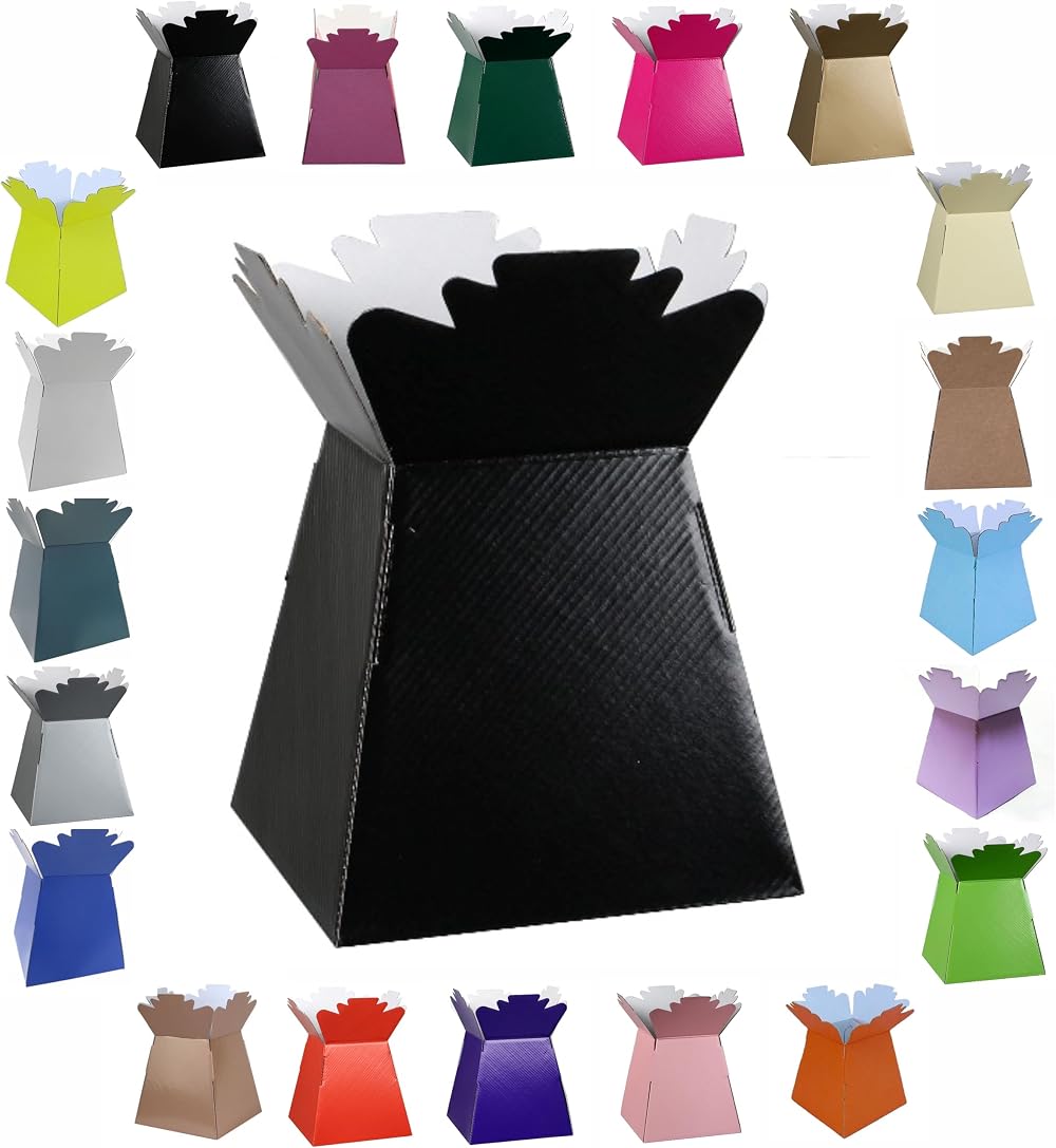 LARRYROO Glossy Vibrant Bouquet Box Black Presentation Box