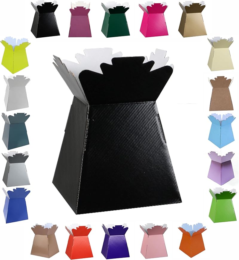 LARRYROO Glossy Vibrant Bouquet Box Black Presentation Box