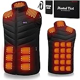 Heated Vest, 26 Heating Zones, Men's Heated Vest with 20000mah 7.4V Battery Pack, Washable,Rechargeable