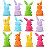 WinnerWhy 24 Pcs Easter Plush Animals 6 Inch Mini Bunny Stuffed Bulk Pastel Bunny Plush Rabbits Easter Basket Stuffers Decor Gift for Egg Filler Hunting Party