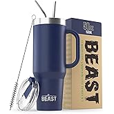Beast 50 oz Tumbler with Handle Stainless Steel Vacuum Insulated Coffee Ice Cup Double Wall Travel Flask (Royal Blue)