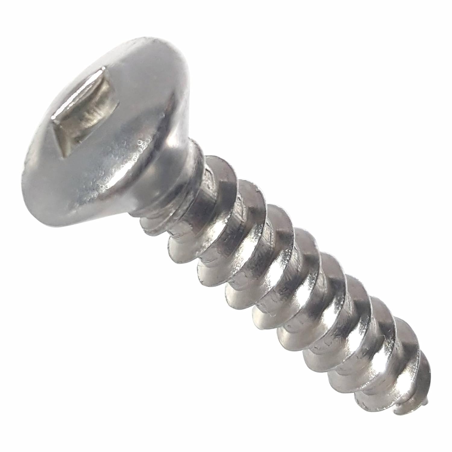 8 x 3/8" Oval Head Sheet Metal Screws, Square Drive, Stainless Steel