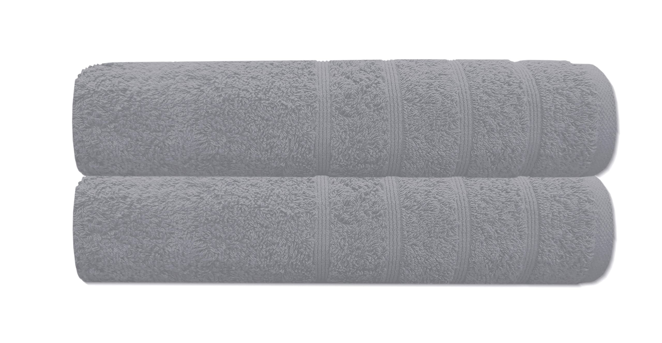 A & B TRADERS Bath Towels Set Premium Quality Ring Spun Soft Cotton Hotel Quality 70 x 130cm Quick Dry Highly Absorbent Large Bathroom Towels (Silver, 2)