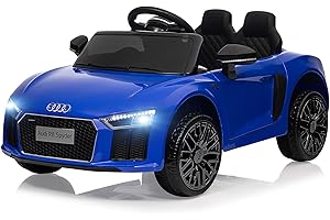 HarmoHaby 12V Kids Ride On Toy Car, Licensed by Audi Ride On Car with Remote Control, MP3 Player, Power Battery Electric Vehicles, for 3-8 Years Old Boy Girl Gift - Blue