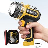 FORTO Rechargeable Spotlight 1400 Lumens &ndash; Zoomable Handheld LED Flashlight, 8H Battery, 2700ft Beam, Adjustable Focus &amp; Stand for Camping Hunting Emergency &ndash; Great Gift