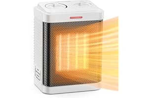 OPRUNSY Space Heater for Indoor Use, 1500W PTC Ceramic Heater with Thermostat, Small Space Heater 2S Rapid Heating, 3 Modes, Electric Portable Heater with Safety Protection for Bedroom, Quiet Office