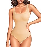 LODAY Bodysuits for Women Scoop Neck Body Suits Sleeveless Double Lined Bodysuit Tank Top