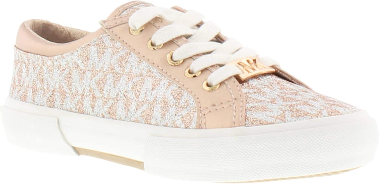 michael kors white and rose gold sneakers