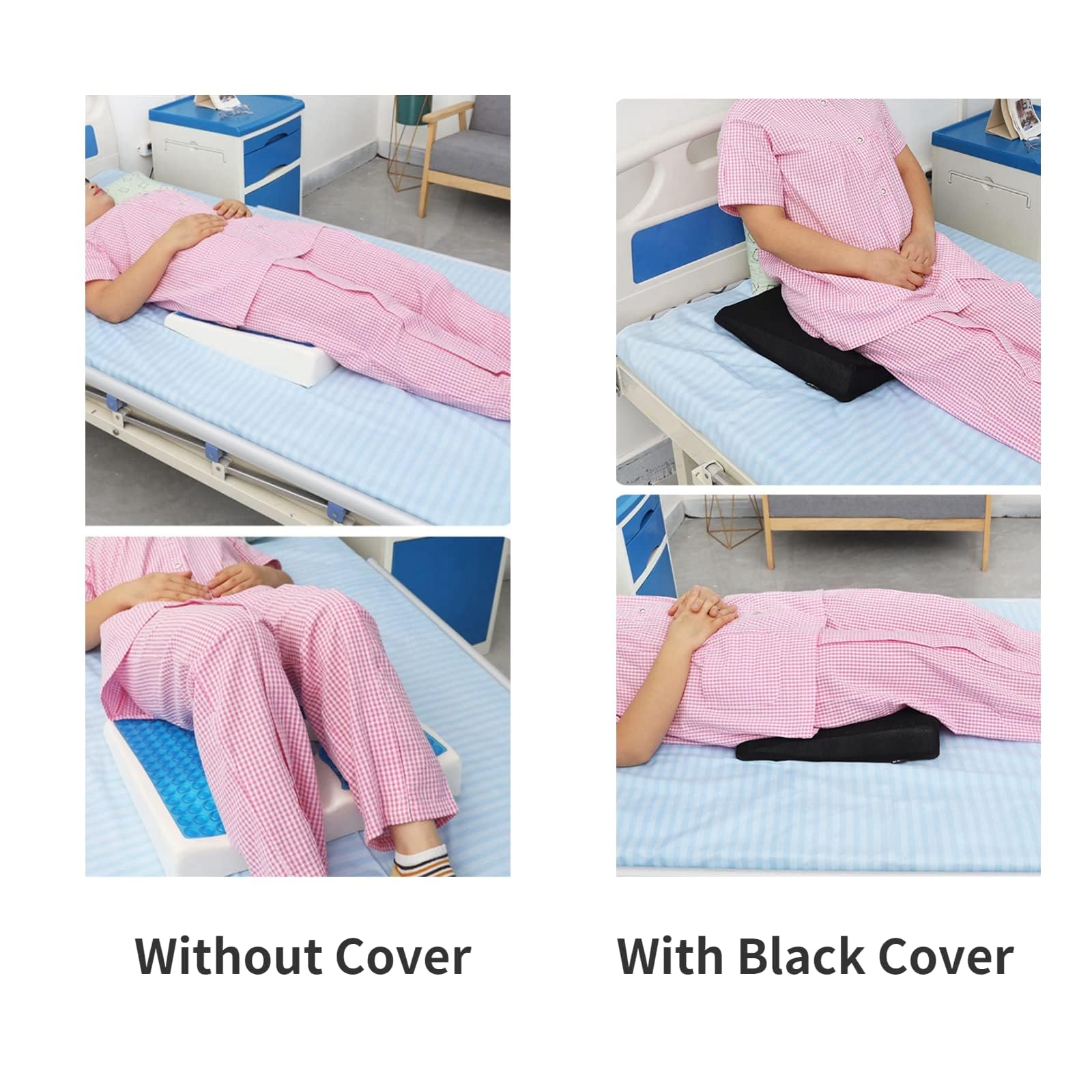Bed Sore Cushion for Butt, Breathe Freely Fiber Bedsore Pressure Relief Pillow, T Shaped Opening Triangular Slope Design, Anti Decubitus Cushion for Elderly, Bedridden, Disabled