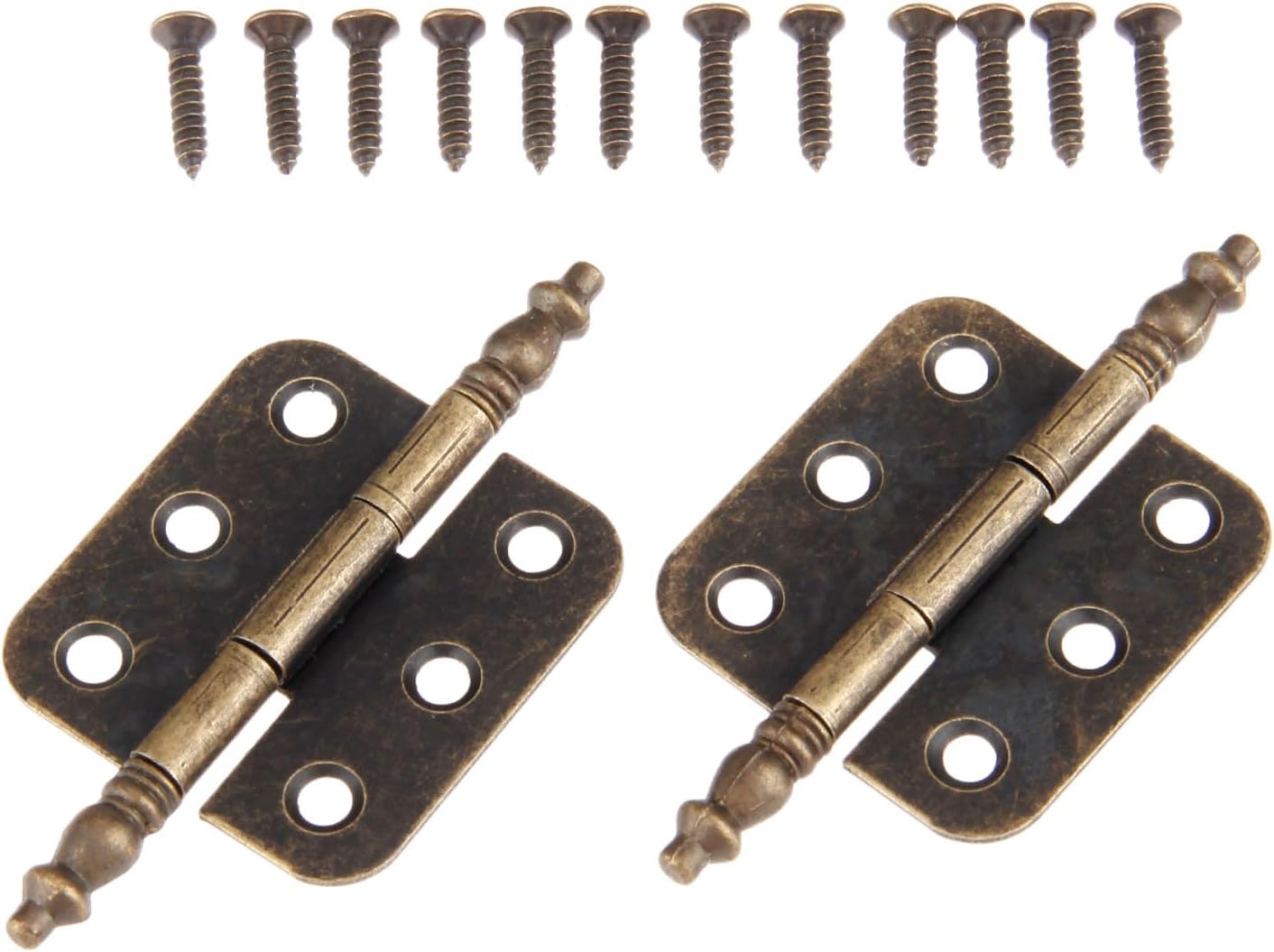 Dophee 4Pcs 35x70mm Antique Bronze Iron Crown Head 6 Holes Hinges for Vintage Wooden Box Toolbox Cabinet Cupboard - Image 3