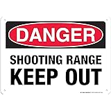 Amazon Com Minuteman Signs Aluminum Danger Keep Out Shooting Range Sign 4 Pack Orange Industrial Scientific