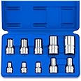 Neiko 02473A External Torx Plus Socket Set,10 Piece | 1/4-Inch EP6 - EP8, 3/8-Inch EP10 - EP16, 1/2-Inch Square Drive EP18 and EP24 | CR-V Steel