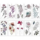 Tatouages Temporaires Interookie Fleurs Autocollants Fleurs