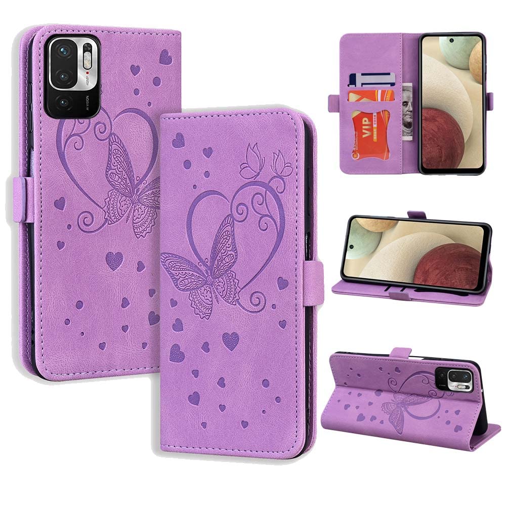 CASAFUNY Case for Xiaomi Redmi Note 10 5G / Poco M3 Pro Case Case Flip Wallet Leather Case with Card Holder Kickstand Magnetic Closure Protective Phone Case Cover for Xiaomi Redmi Note 10 5G, Purple