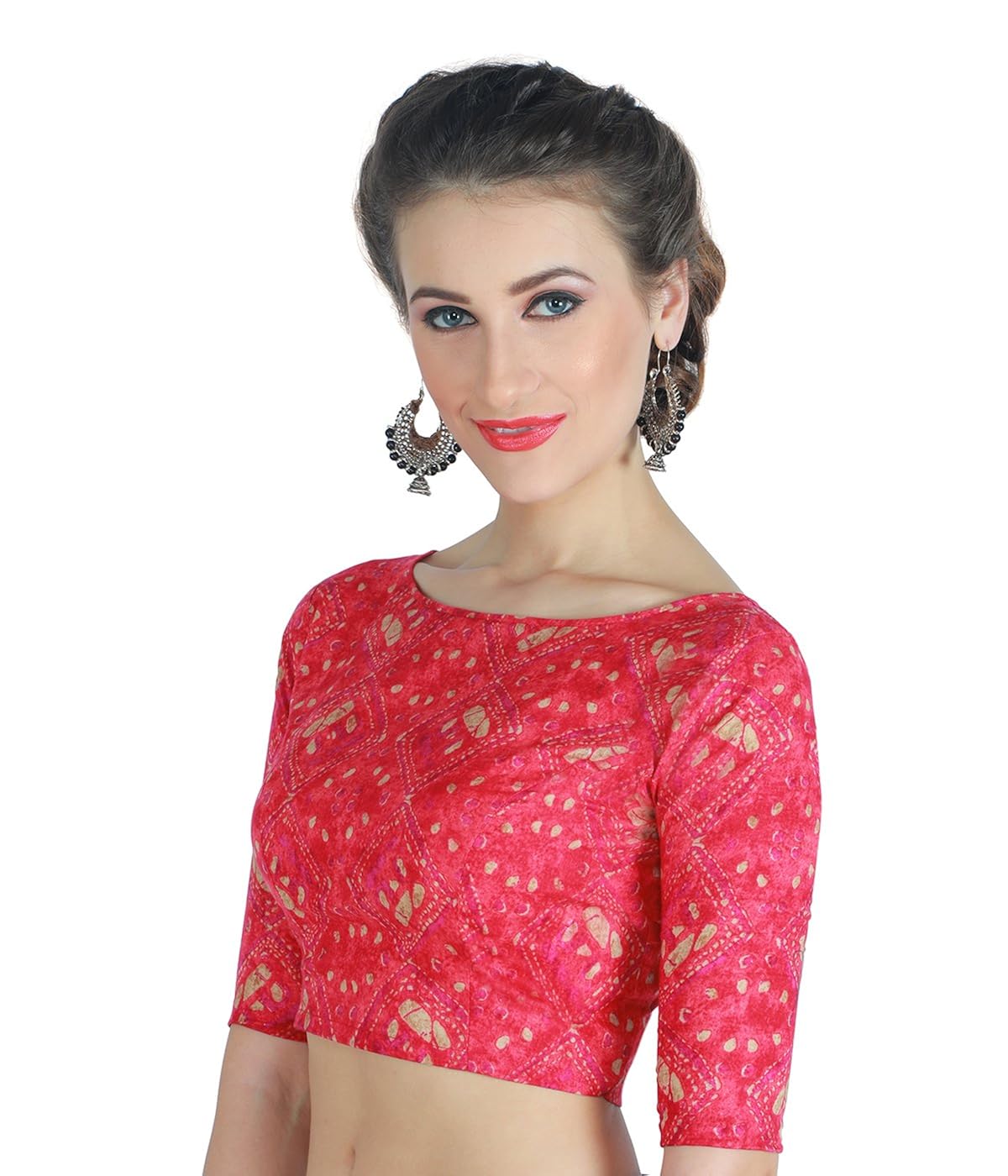 studio shringaar women's cotton abstract print saree blouse.