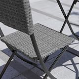 Garden Vida Capri 2 Seater Rattan Bistro Set Grey UKFR Certified view 7