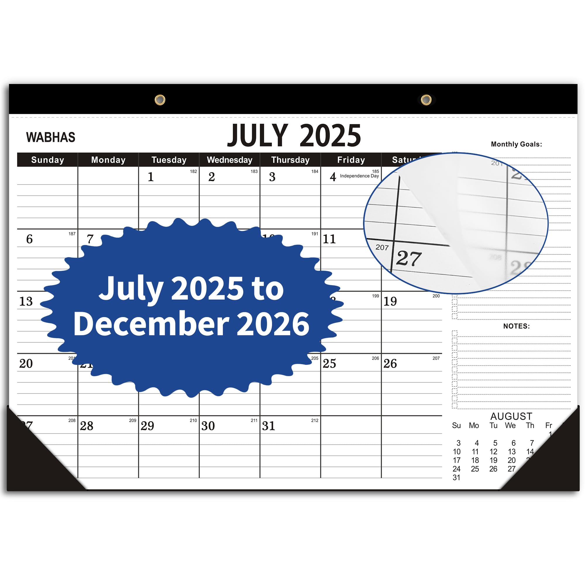 Photo 1 of Desk Calendar 2025-2026,July 2025 to December 2026, Desk calendar 2025-2026 with to-do list,Calendar 2025 18 Months,17" x 12" for Home or Office.