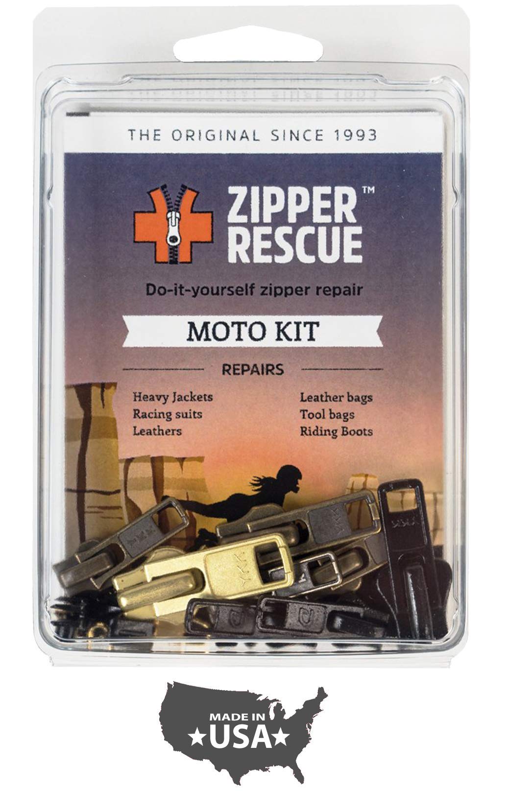 Zipper Rescue - The Original Zip Repair Kit - Moto Kit - 22pcs - Made in USA