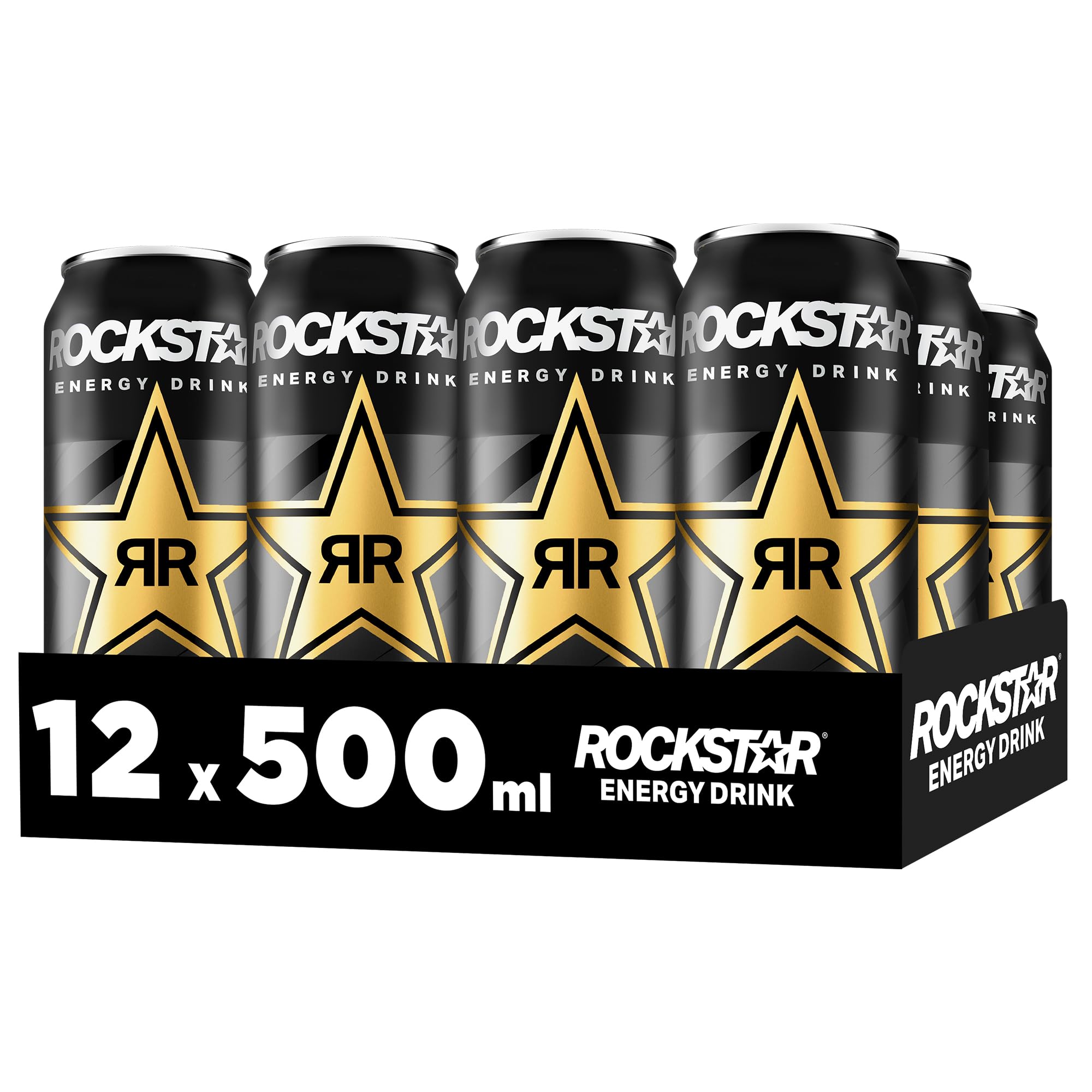 Rockstar Energy Drink Original - Koffeinhaltiges Erfrischungsgetränk für den Energie Kick, EINWEG (12x 500ml) (Verpackungsdesign kann abweichen) 2