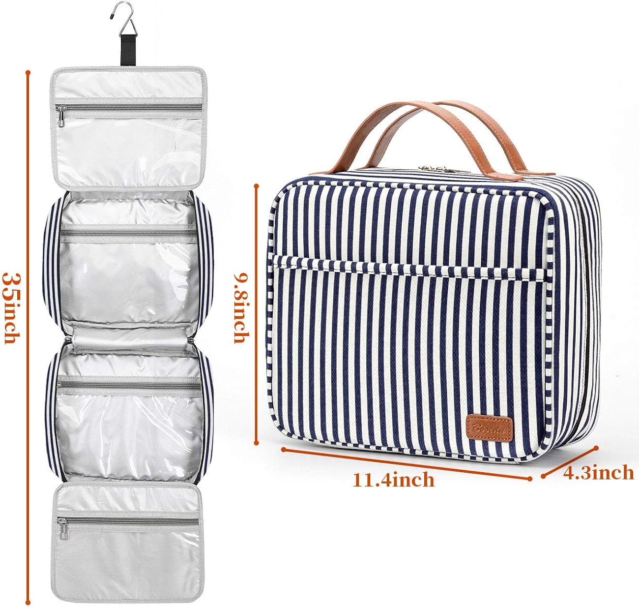 Hanging Travel Toiletry Bag,Large Capacity Cosmetic Travel Toiletry Organizer for Women with 4 Compartments & 1 Sturdy Hook,Perfect for Travel/ Daily Use/ Valentines' Day: Clothing