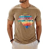 Runcati Mens Short Sleeve T-Shirts Graphic Crewneck Casual Printed Tee Summer Beach Hawaiian Vintage Shirts