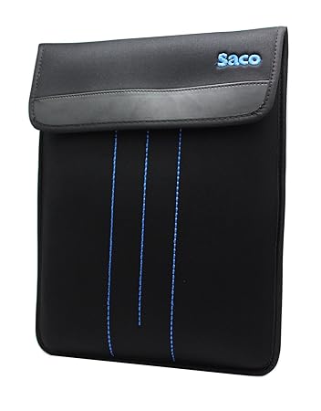 Saco Top Open Portfolio LaptopSleeve Bag Case Cover with Accessories Adapter Pocket for Dell Inspiron 3148 11.6-inch Touchscreen Laptop (Blue)