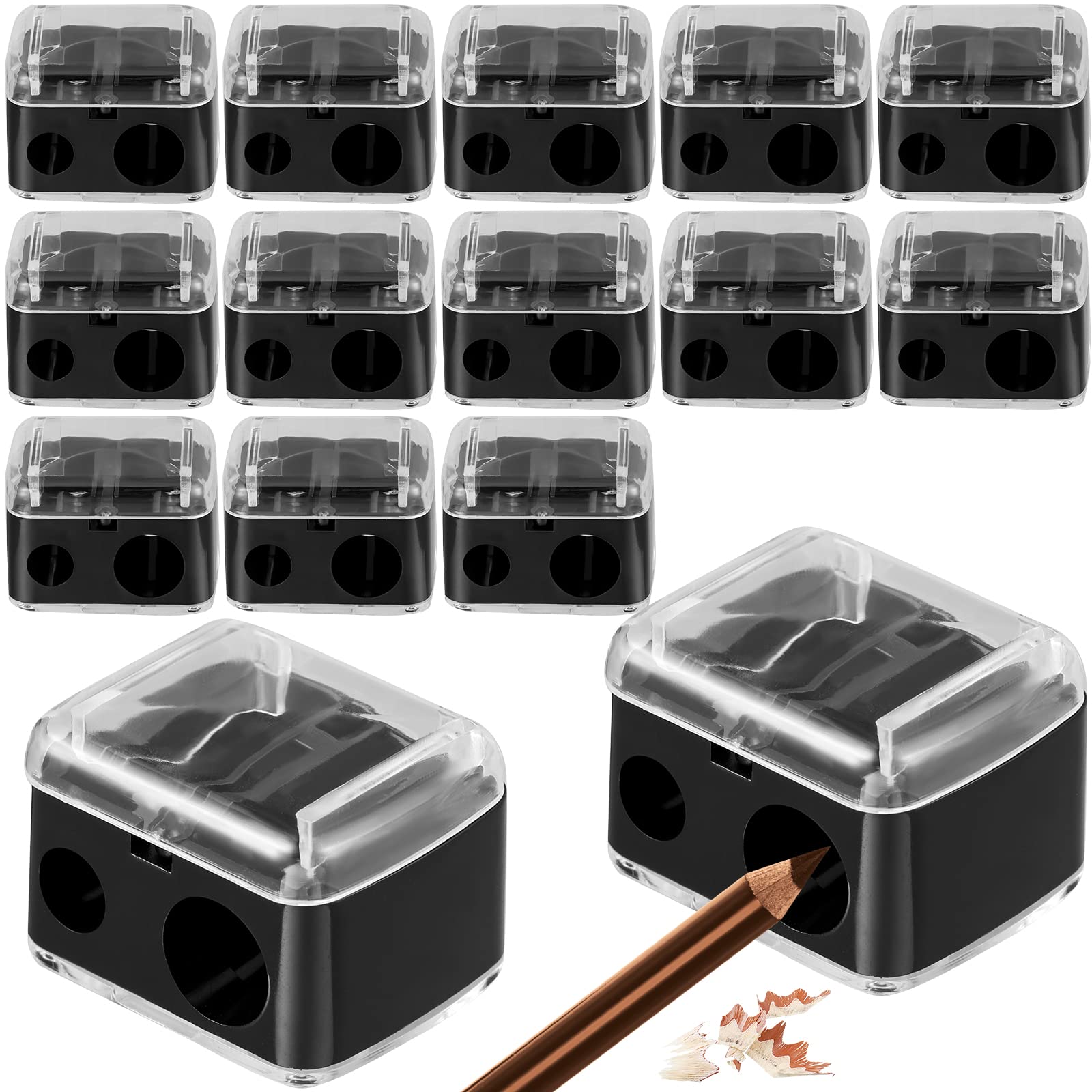 Photo 1 of 15 Pcs Eyeliner Sharpener Dual Makeup Sharpeners Cosmetic Tools Compact Makeup Sharpening Device for Eyeliner Lip Liner Pencils, Black