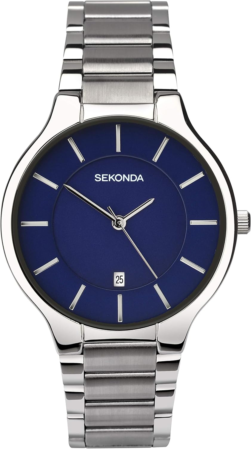 SEKONDA Mens Analogue Classic Quartz Watch with Stainless Steel Strap