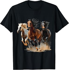 Vintage Horses Lover Graphic for Men Women Boys Girls T-Shirt