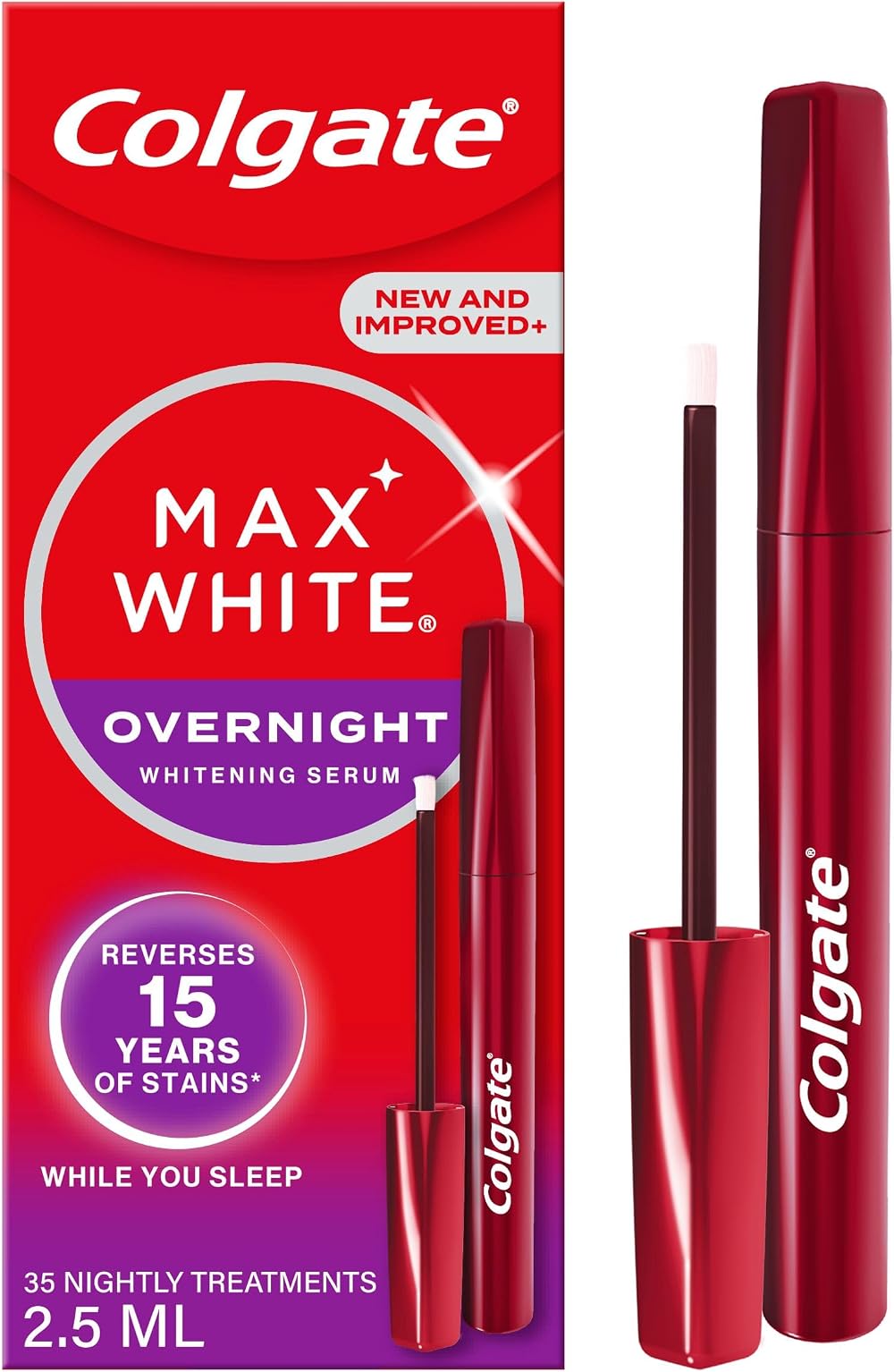Colgate Max White Overnight Teeth Whitening Serum Pen - Enamel Safe
