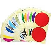 64 PCS Extra Large Dot Stickers Assorted 16 Colors 4 Inch Jumbo Round Color Coding Labels 4" Circle Sticky Dots 100 mm Big Huge Giant Multicolored Blank Circular Price Label Sticker Sheets