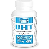 Supersmart - BHT 300 mg Per Day - Butylated Hydroxytoluene - Powerful Antioxidant & Immune Support - Anti Aging Supplement | 