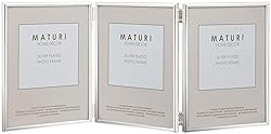 Maturi Silver Plated Triple Photo Frame - Thin Edge