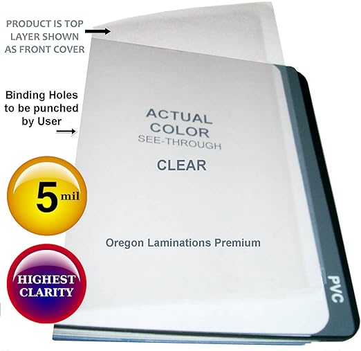 11x17 Clear Binding Covers 5 Mil Plastic Sheets (Pack of 100) 11" x 17