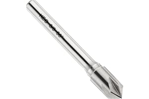 KEO CUTTERS KEO 55805 Solid Carbide Single-End Countersink, Uncoated (Bright) Finish, 6 Flutes, 90 Degree Point Angle, Round Shank, 1/4" Shank Diameter, 3/8" Body Diameter