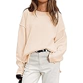 GREAIDEA Women's Pullover Fall Winter Sweaters 2025 Long Sleeve Roll Crewneck Side Slit Oversized Knit Tunic Sweater Tops