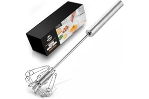 Zulay Egg Beater Whisk - Push Whisk for Cooking - Egg Whisk Mixer, Hand Mixer Manual, Manual Whisk Cooking Tool - Hand Whisk 