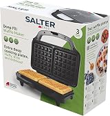 Salter Double Waffle Maker 900W Non-Stick Plates Auto Temp Control view 3