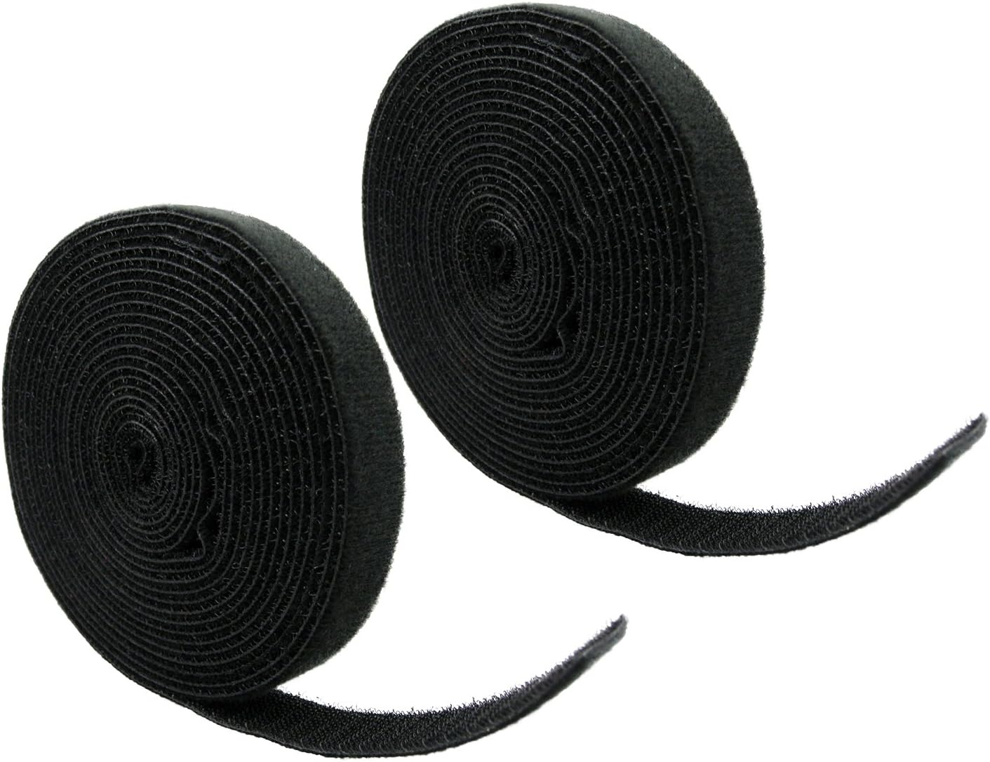 QualGear VR1-B-1-P-2PK Reusable Self Gripping Cable Tie Roll, Black - 2 Pack