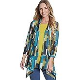 MULTIPLES womens Three Quarters Sleeves Shawl Collar Open Drapey Front Jacket