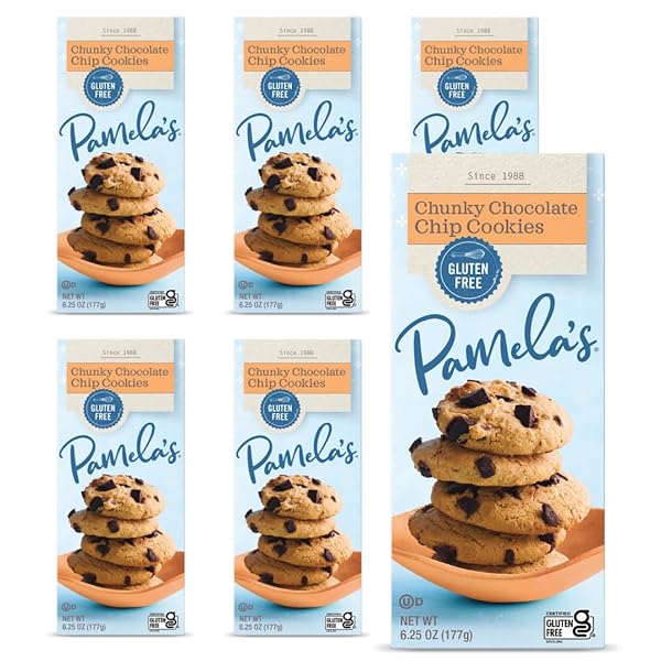 PAMELA’S PRODUCTS CHUNKY CHOCOLATE CHIP GLUTEN FREE COOKIES, 6.25 OZ