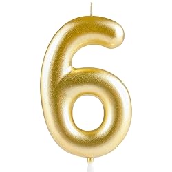 Hongplus Metallic Gold Number 6 Birthday