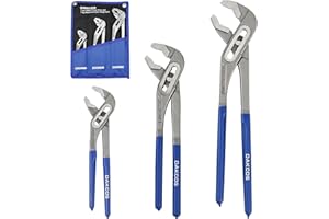 DAKCOS 3 Pieces Water Pump Pliers Set 8 Inch 10 Inch and 12 Inch Quick Adjust Tongue and Groove Pliers