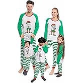 VNVNE Christmas Pajamas for Family Matching Sets Cute Christmas Printed Sleepwear Holiday Xmas PJs for/Women/Men/Couples