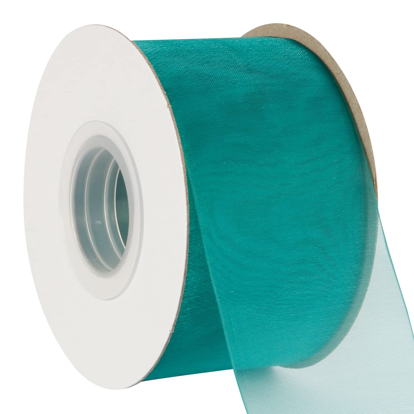 AVANAVA 50mm Wide Sheer Organza Ribbon Multi-Colors for Gift Wrapping Bouquet Wedding Decoration Floral Arrangement - 45 Meters (Mallard)