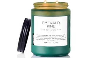 M&SENSE Pine Scented Candles Natural Soy Wax Clean Non Toxic 19.4oz 110 Hours Large Long Lasting Christmas Winter Scented 2 Wicks Candle Gift for Holiday & Family Friends Teachers