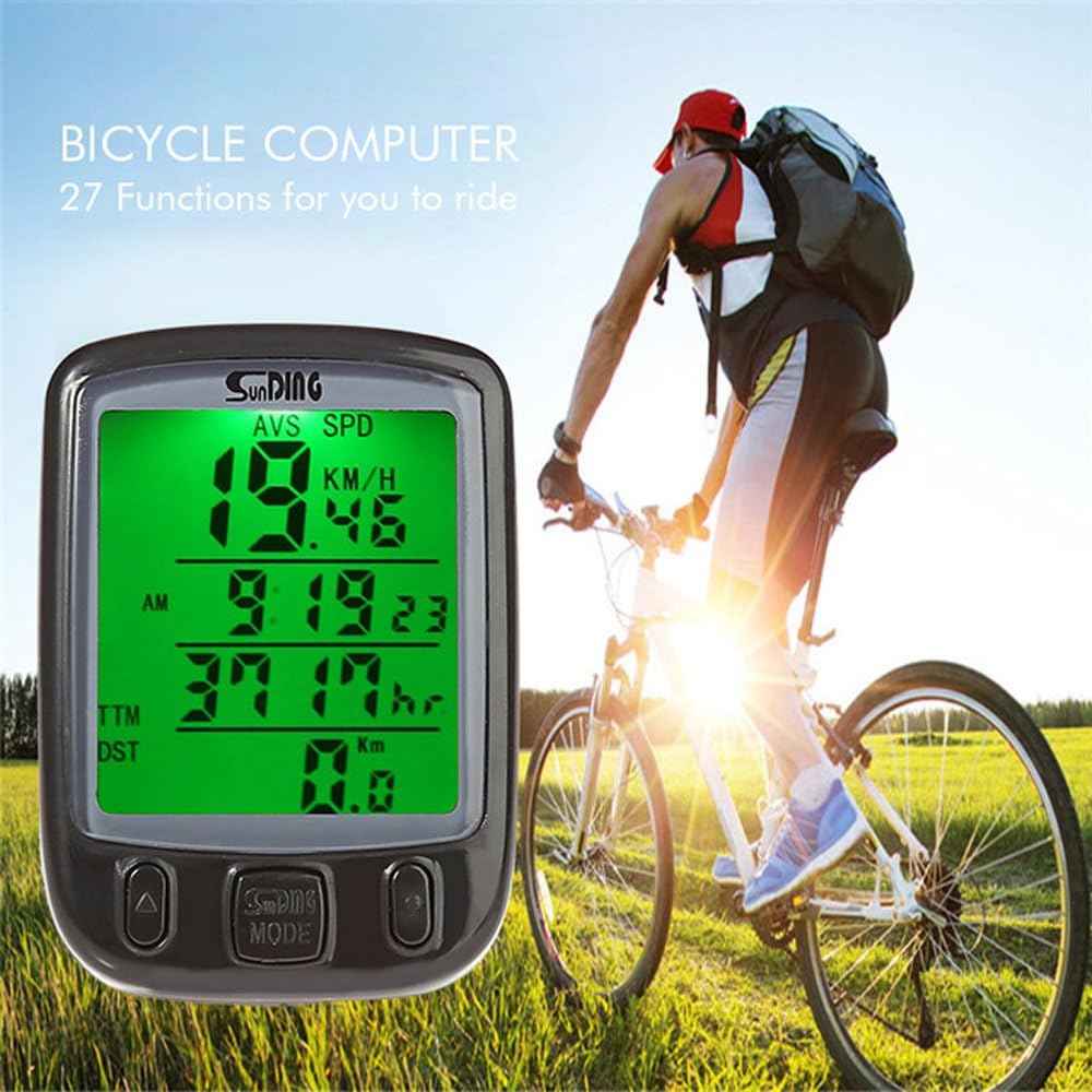 EZYoutdoor Outdoor Bicycle Computer Solar Energy Bike Speedometer Counter Stopwatch Odometer